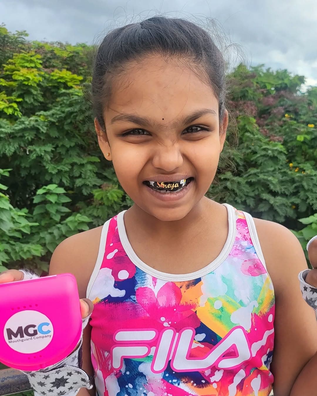 Happy customer using our dental products